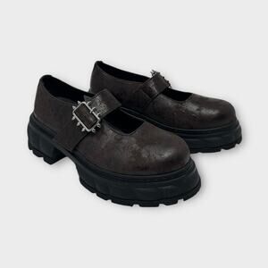 Viron Impulse Oxfords In 800 Brown Faux Leather Size 36 US 6